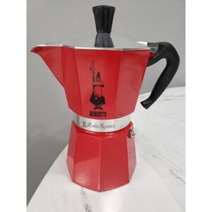 NEW NO BOX Bialetti Moka Express Espresso Maker, 6 Cups, Red, Aluminium 6 Oz RED